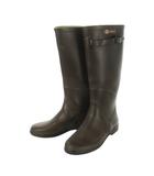 エーグル AIGLE レインブーツ ロングブーツ フラット ベルトデザイン ロゴ 35 22.0cm 茶 ブラウン /CK1 ■GY35