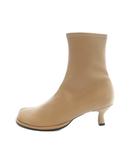  quartierglam 915329-03 OVAL STRETCH S/BOOTS BEIGE ショートブーツ レザー 35.5 22.5cm ベージュ ■GY55 /MQ