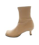  quartierglam 915329-03 OVAL STRETCH S/BOOTS BEIGE ショートブーツ レザー 35.5 22.5cm ベージュ ■GY55 /MQ