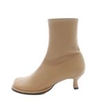  quartierglam 915329-03 OVAL STRETCH S/BOOTS BEIGE ショートブーツ レザー 36 23cm ベージュ ■GY55 /MQ