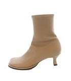  quartierglam 915329-03 OVAL STRETCH S/BOOTS BEIGE ショートブーツ レザー 36 23cm ベージュ ■GY55 /MQ