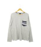 ビームスハート BEAMS HEART sutandard clothing Tシャツ カットソー ラウンドネック 長袖 胸ポケット ニット L グレー /MN25 ■GY99