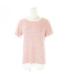 WIC.ボーダーT 半袖Tシャツ ラウンドネック ストレッチ ロゴ刺繍 アウトドア L 赤 レッド 1104817 /AO8 ■GY99