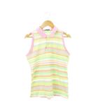 ラルフローレン RALPH LAUREN ポロシャツ ノースリーブ ロゴ刺繍 ボーダー 女の子 ガールズ 160 ピンク /AH6 ■GY99