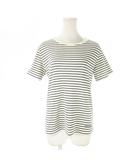 WIC.ボーダーT 半袖Tシャツ ラウンドネック ストレッチ ロゴ刺繍 アウトドア L 紺 ネイビー 1104817 /AO7 ■GY99