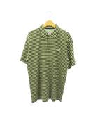 WIC.カラーシャツ ポロシャツ 半袖 ボーダー ロゴ刺繍 アウトドア XL 緑 カーキ /MN18 ■GY99