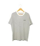 WIC.ボーダーT Tシャツ ニットソー カットソー ニット ラウンドネック 半袖 ロゴ刺繍 アウトドア XL 白 ホワイト 1104816 /MN15 ■GY99