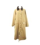  ジャバ JAVA 配色ワークロングコート ジップアップ 襟コーデュロイ ロゴ M 茶 ブラウン /MN3 ■GY99