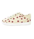ドルチェ&ガッバーナ ドルガバ DOLCE&GABBANA スニーカー ガールズ 女の子 18.5cm ベージュ 赤 レッド レースアップ ドット /MN5 ■GY99