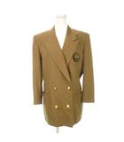 バーバリーズ Burberrys テーラードジャケット ブレザー ダブル 総裏地 ウール ワッペン 7AR ベージュ /AH3 ■GY18