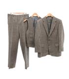 バーバリーズ Burberrys 3ピース スーツ テーラードジャケット スラックス パンツ リバーシブルベスト ウール ヘリンボーン グレー /JS ■GY