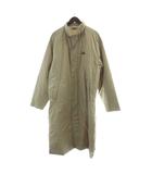 中綿コート ロング 長袖 ナイロン スタンドカラー ロゴ L ベージュ ■GY99 /MQ