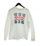 オニツカタイガー Onitsuka Tiger 長袖Tシャツ ロンT M 白 ホワイト タイガーヘッド 反転ロゴ プリント /KW ■GY99