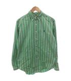 ラルフローレン RALPH LAUREN カジュアルシャツ M 緑 グリーン ストライプ柄 ボタンダウンカラー 長袖 /FF ■GY50