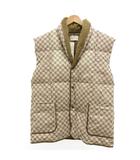 セリーヌ CELINE タグ付き ダウンベスト マカダム トリオンフ 総柄 ショールカラー M～L 茶 ブラウン BJ02SAF1553742 /JS ■GY50