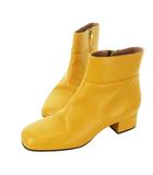 マルニ MARNI ショートブーツ ミドルヒール レザー 革 スクエアトゥ 37.5 24.5cm オレンジ ■GY19 /MQ