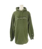 チャンピオン CHAMPION × エモダ EMODA プルパーカー スウェット M 緑 カーキ 長袖 ロゴ刺繍 裏起毛 /AO11 ■GY99