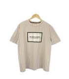 Tシャツ LL ベージュ 半袖 クルーネック ロゴプリント /AO22 ■GY99