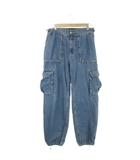 スライ SLY ミチカケルスライ MICHIXSLY カーゴパンツ デニム F 青 ブルー インディゴ 裾ドローストリング 無地 /AO25 ■GY99