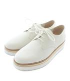 B&Y ユナイテッドアローズ BEAUTY&YOUTH ビューティー&ユース フェイクレザーレースアップシューズ 厚底 プレーントゥ 36 23cm 白 ホワイト /XZ ■GY99