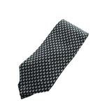 エルメス HERMES ネクタイ ワイドタイ 絹 シルク 総柄 ロゴ 黒 ブラック ■GY47 /MQ ■OH