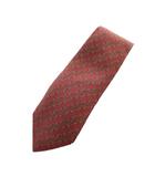 エルメス HERMES ネクタイ レギュラータイ 絹 シルク 総柄 ロゴ 赤 レッド ■GY47 /MQ ■OH