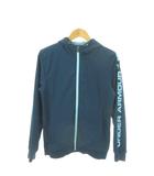 アンダーアーマー UNDER ARMOUR ウインドブレーカー ランニング ジョギング M 青緑 ブルーグリーン 長袖 フード付き 内側フリース ロゴプリント /MN13 ■GY99