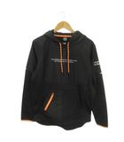 アンダーアーマー UNDER ARMOUR スウェットジャケット プルオーバー スポーツウエア M 黒 ブラック 長袖 フード付き 内側フリース 文字プリント /MN14 ■GY99