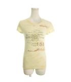 ラルフローレン RALPH LAUREN Tシャツ M ベージュ プリント ラウンドネック 半袖 /MN31 ■GY99