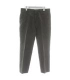 エルメス HERMES パンツ スラックス 麻 リネン混 ストレート ストライプ ジップフライ 茶色 ブラウン /XZ ■GY18