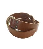 ラルフローレン RALPH LAUREN ベルト レザー 編み込み ロゴ XS 茶 ブラウン ■GY99 /MQ