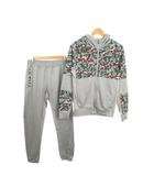 リーボック Reebok セットアップ 上下 ジップパーカー ジョガーパンツ スウェット スポーツウエア M グレー 長袖 カモフラ 迷彩柄 ロゴ /MN1 ■GY99
