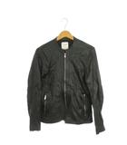 ユナイテッドトウキョウ UNITED TOKYO シングルライダース ジャケット 上着 ラムレザー 本革 2 黒 ブラック 無地 ノーカラー 長袖 /AH22 ■GY99
