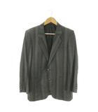 バレンシアガ BALENCIAGA テーラードジャケット 上着 96AB5 グレー チェック柄 長袖 ノッチドラペル /AO3 ■GY99