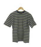 BLUE Tシャツ 3 紺 ネイビー ボーダー柄 ラウンドネック 半袖 /AO24 ■GY99