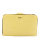 フルラ FURLA 財布 二つ折り レザー ロゴ ゴールド金具 黄色 イエロー /XZ ■GY99