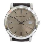 BU9011 腕時計 ウォッチ クォーツ ロゴ カレンダー付き デイト レザーベルト シルバー色 ■GY12 /MQ