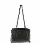 プラダ PRADA トートバッグ ワンショルダー レザー プラスチックチェーン ロゴ 黒 ブラック /XZ ■OH ■GY12