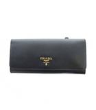 プラダ PRADA サフィアーノ 長財布 ウォレット ロゴ レザー 1M1132 黒 ブラック ■GY47 /MQ ■OH