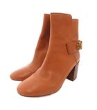 トリーバーチ TORY BURCH ショートブーツ レザー ロゴ 6.5 茶 ライトブラウン /FF ■GY47