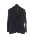 WOOL 2B テーラードジャケット M ネイビー 紺 ウール シングル 裏地総柄 ステッチ 253050 /PP ■GY12
