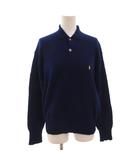 ポロ バイ ラルフローレン Polo by Ralph Lauren ニット ポロシャツ 長袖 ポニー刺繍 ロゴ ウール L 青 ブルー /FF ■GY12
