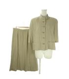 レリアン Leilian セットアップ スカートスーツ 11 ベージュ スタンドカラー 七分袖 /AO2 ■GY99