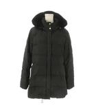 グローバルワーク GLOBAL WORK ダウンコート XL 黒 ブラック ファーフード付き 袖リブ /AO3 ■GY99