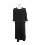  LUNE SOIR ブラックフォーマル ワンピース フェイクレイヤード 17 黒 ブラック 七分袖 /MN11 ■GY99