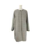 ゴールデンベア GOLDEN BEAR 中綿コート ノーカラー グレンチェック 千鳥 M グレー /CK30 ■GY99