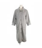 ジュンコシマダ JUNKO SHIMADA ステンカラーコート スカラップ 刺繍 ローズ 七分袖 M グレー /AH41 ■GY99