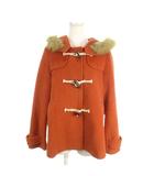 組曲 クミキョク KUMIKYOKU ダッフルコート ウール 2 オレンジ ファー付き フーディ トグルボタン /MN3 ■GY99