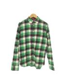 トミー TOMMY ネルシャツ 長袖 チェック XL 緑 グリーン 茶 ブラウン /CK9 ■GY99