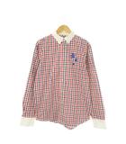 トミー TOMMY ボタンダウンシャツ 長袖 切替 星刺繍 チェック XL 赤 レッド /CK10 ■GY99